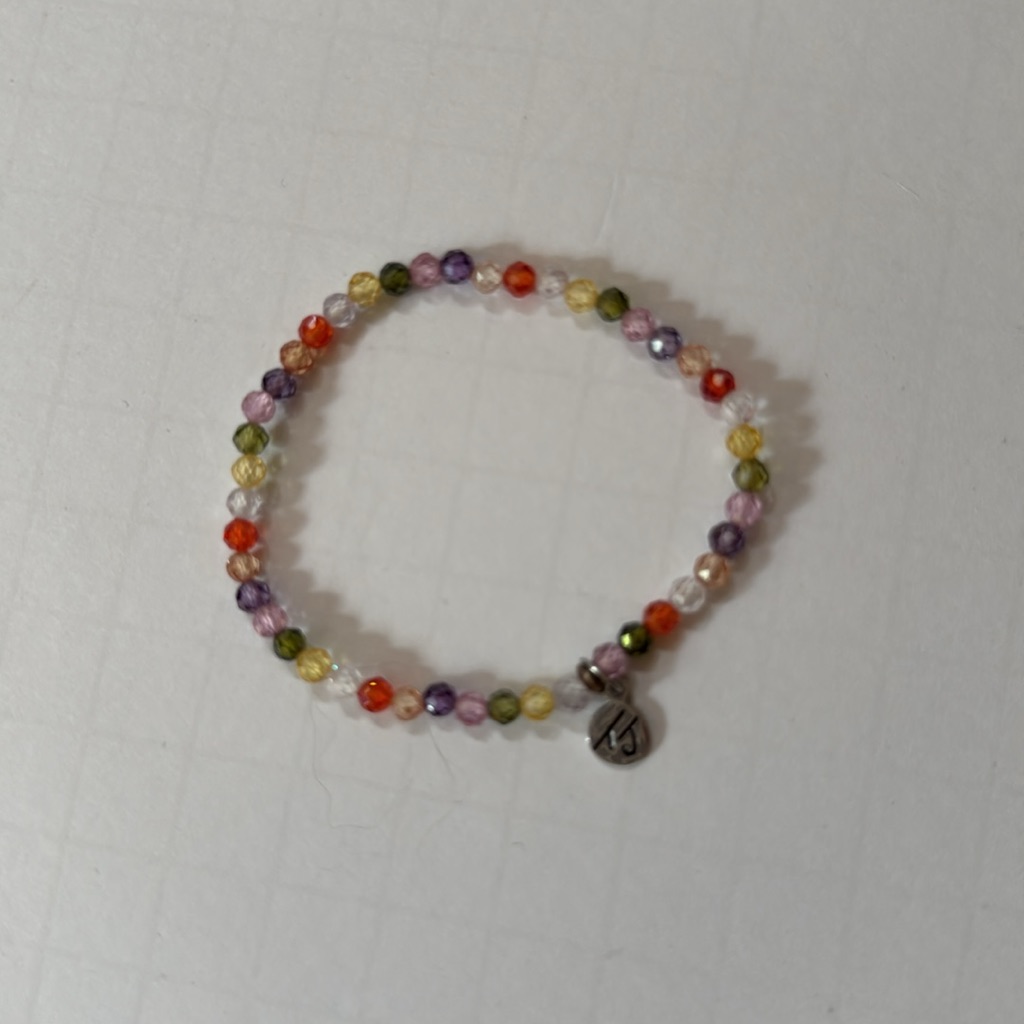 T Jazelle Bracelet Crystal Beads Small Multicolor Stretch Nwot